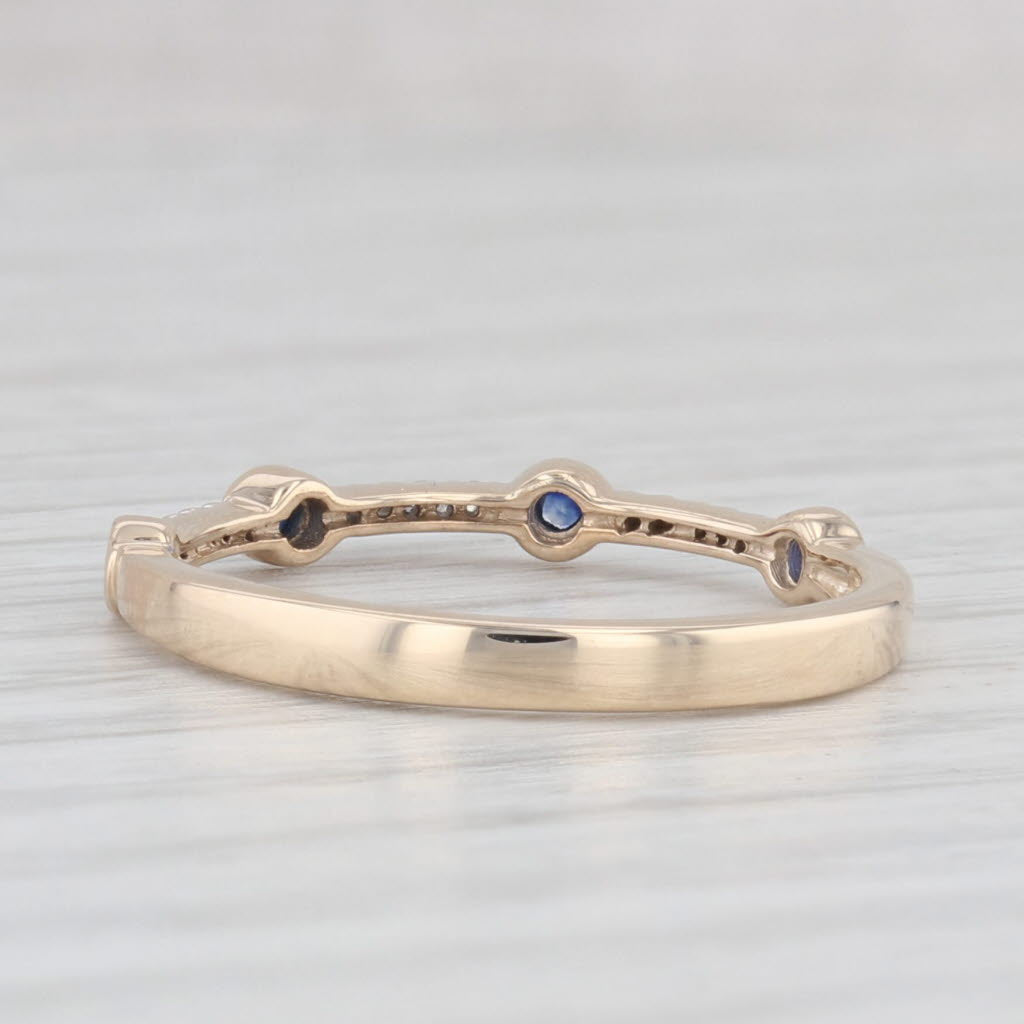 Light Gray New 0.13ctw Sapphire Diamond Ring 10k Yellow Gold Size 7 Stackable Wedding Band