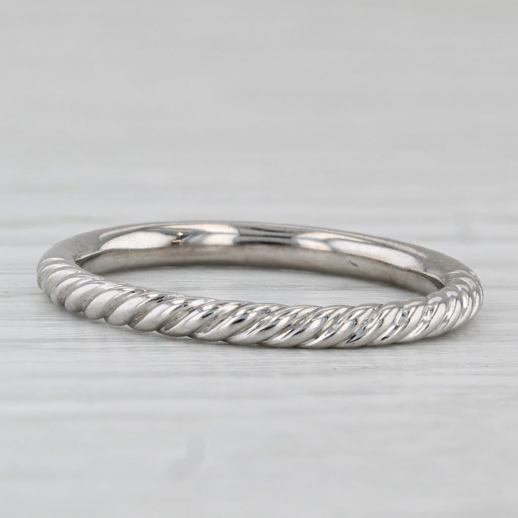 Light Gray David Yurman 0.33ctw Diamond Eden Partway Band 18k White Gold Stackable Ring