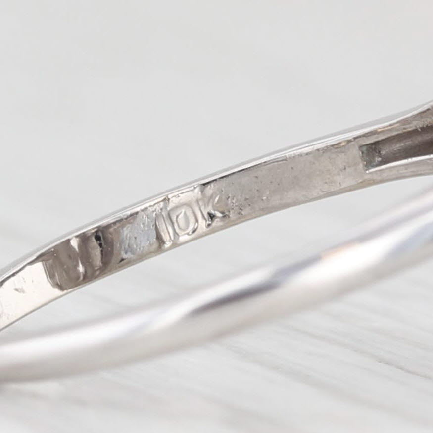 Light Gray Vintage Princess Diamond Ring 10k White Gold Size 4.5 Marquise Shape