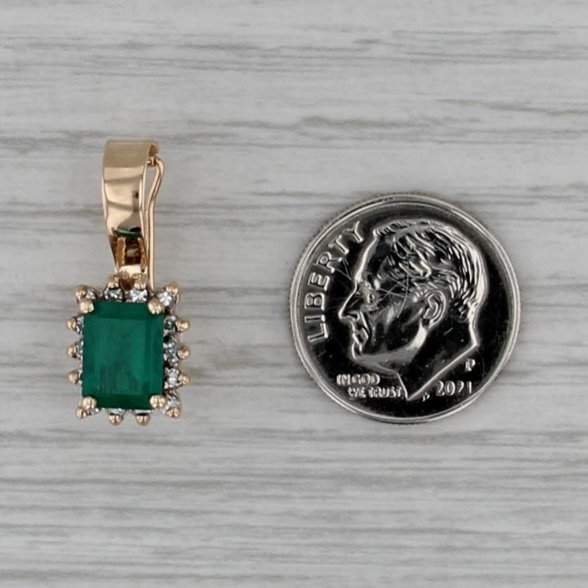 1.50ctw Lab Created Emerald Diamond Halo Enhancer Pendant 14k Gold Clip Bail