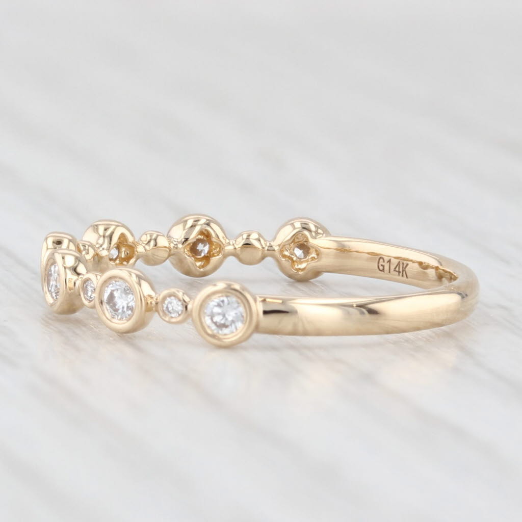 Light Gray New 0.20ctw Diamond Wedding Band 14k Yellow Gold Stackable Anniversary Ring 6.5