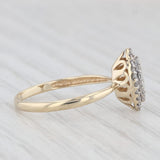 0.12ctw Diamond Marquise Cluster Halo Engagement Ring 10k Yellow Gold Size 7