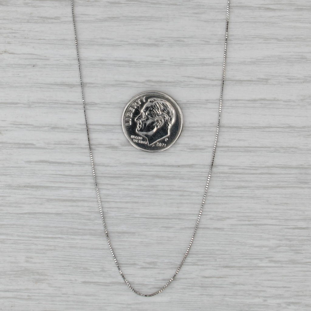 18" 0.6mm Box Chain Necklace 14k White Gold