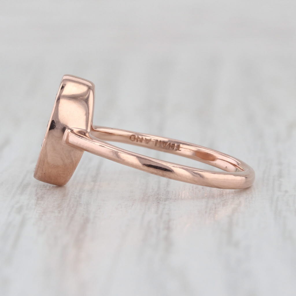 Heart Framed Engraved H Diamond Halo Ring 10k Rose Gold Size 6 Signet
