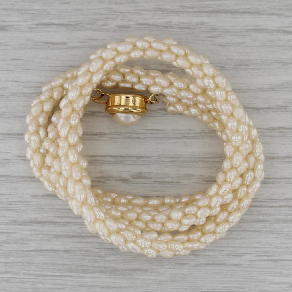 17.75" Cultured & Imitation Pearl Necklace Cluster Popcorn Strand Copper Clasp