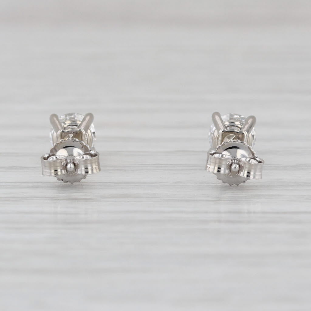 IGI 0.71ctw Lab Grown Diamond Stud Earrings 14k White Gold Round Solitaire Studs