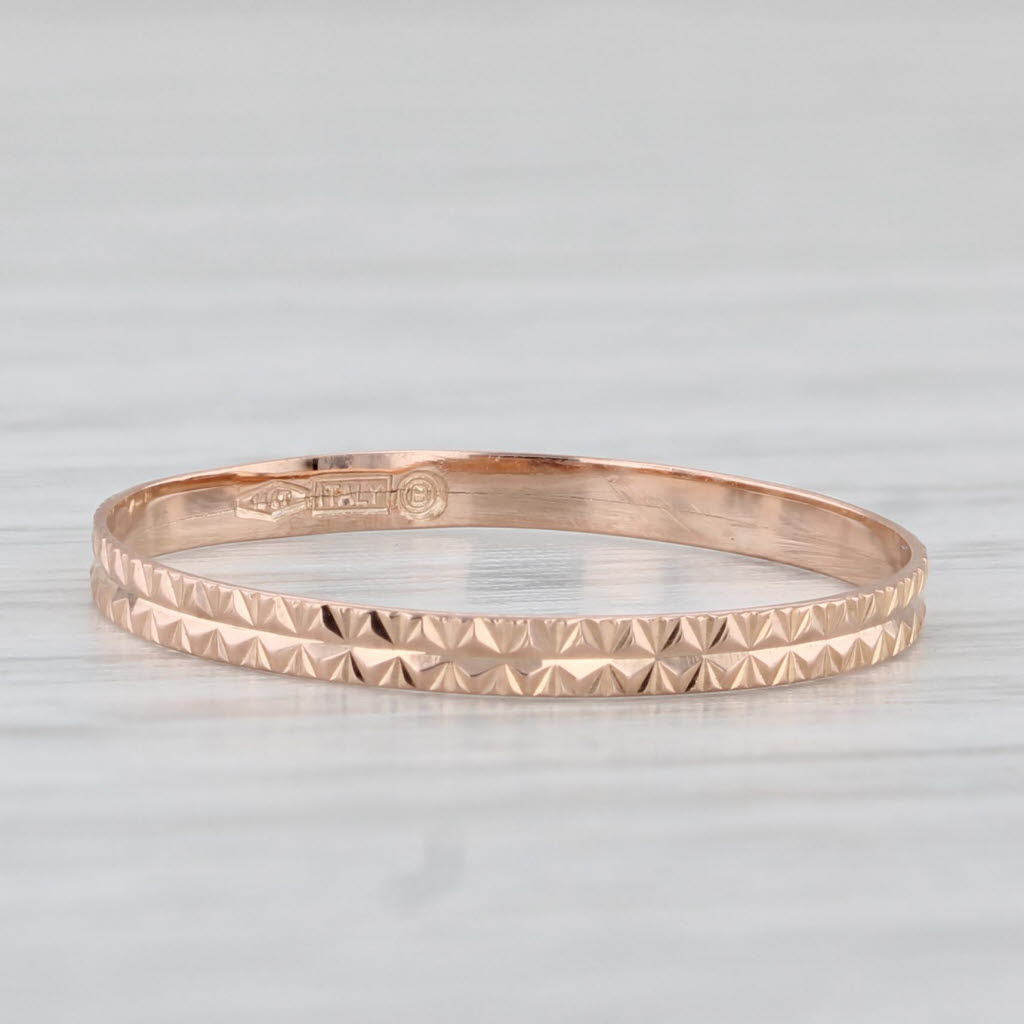 Patterned Rose Gold Band 14k Stackable Wedding Ring Size 6