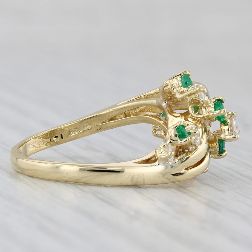 Gray Kurt Wayne 0.82ctw Emerald Diamond Ring 18k Yellow Gold Size 8