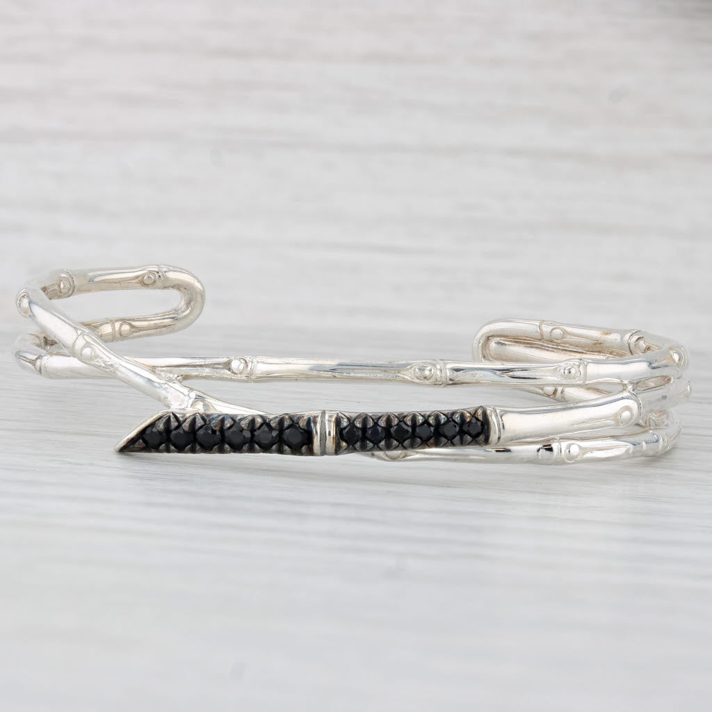 Light Gray John Hardy Bamboo 0.80ctw Sapphire Cuff Bracelet Sterling Silver 7"