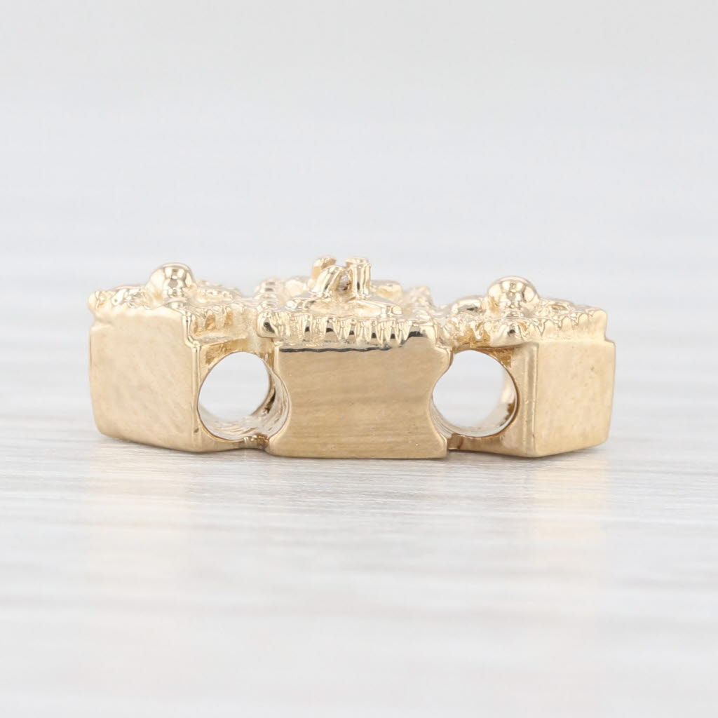 Richard Klein Diamond Accented Slide Bracelet Spacer Charm 14k Yellow Gold