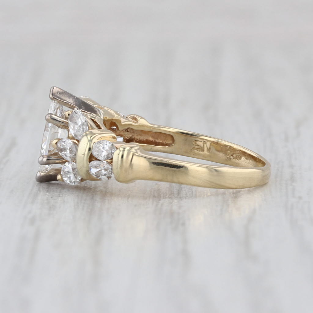 1.18ctw Marquise Diamond Engagement Ring 14k Yellow Gold Size 6.25