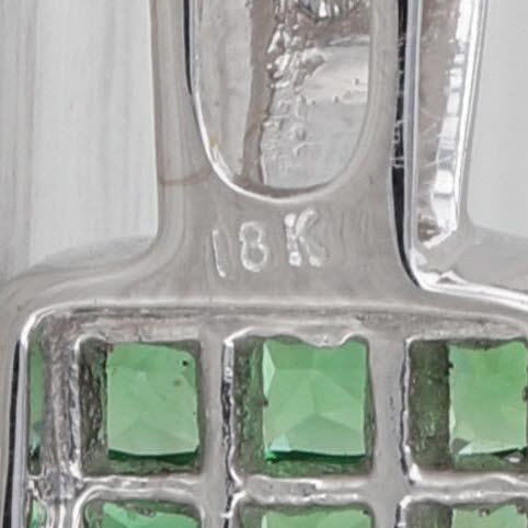 0.80ctw Tsavorite Green Garnet Diamond Pendant 18k White Gold Small Drop