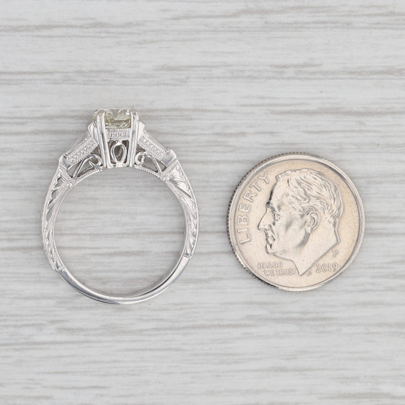 Light Gray 1.15ctw Round Diamond Engagement Ring 18k Gold Platinum Size 6 Simon G GIA