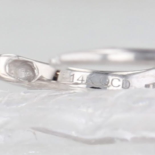 Diamond Micro Huggie Hoop Earrings 14k White Gold Small Round Hoops 9.7x1.7mm