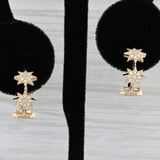 New 0.17ctw Diamond Star Half Hoop Earrings 14k Yellow Gold