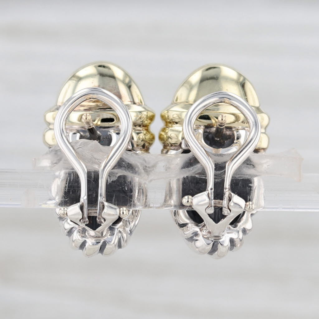 David Yurman Shrimp Huggie Thoroughbread Drop Earrings Sterling Silver 14k Gold
