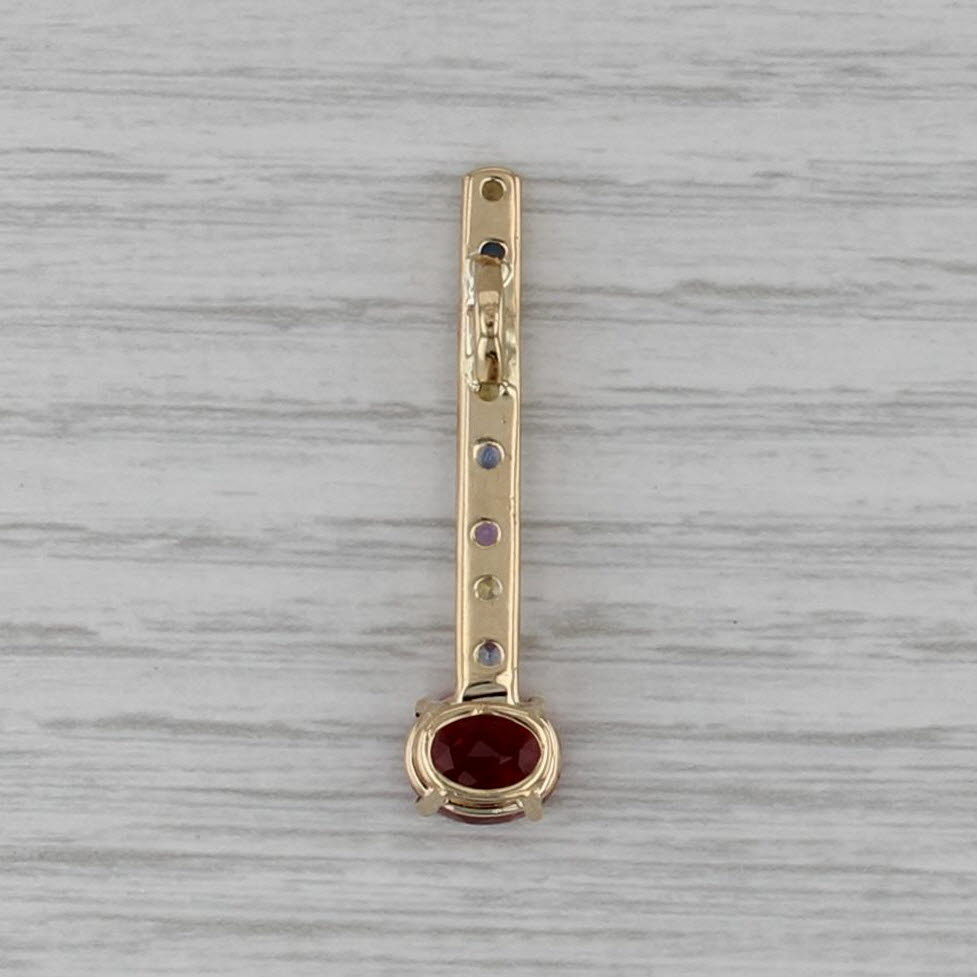 3.22ctw Tourmaline Sapphire Journey Pendant 14k Yellow Gold Custom Made Drop