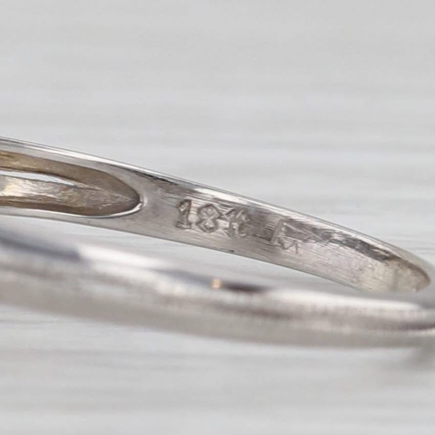 Vintage Art Deco 0.29ctw Diamond Engagement Ring 18k 14k White Gold Size 8