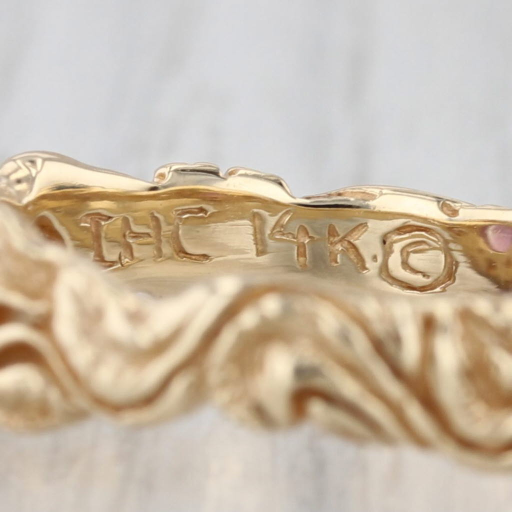 1.74ctw Oval Amethyst Diamond Ornate Ring 14k Yellow Gold Size 8.75-9 Floral