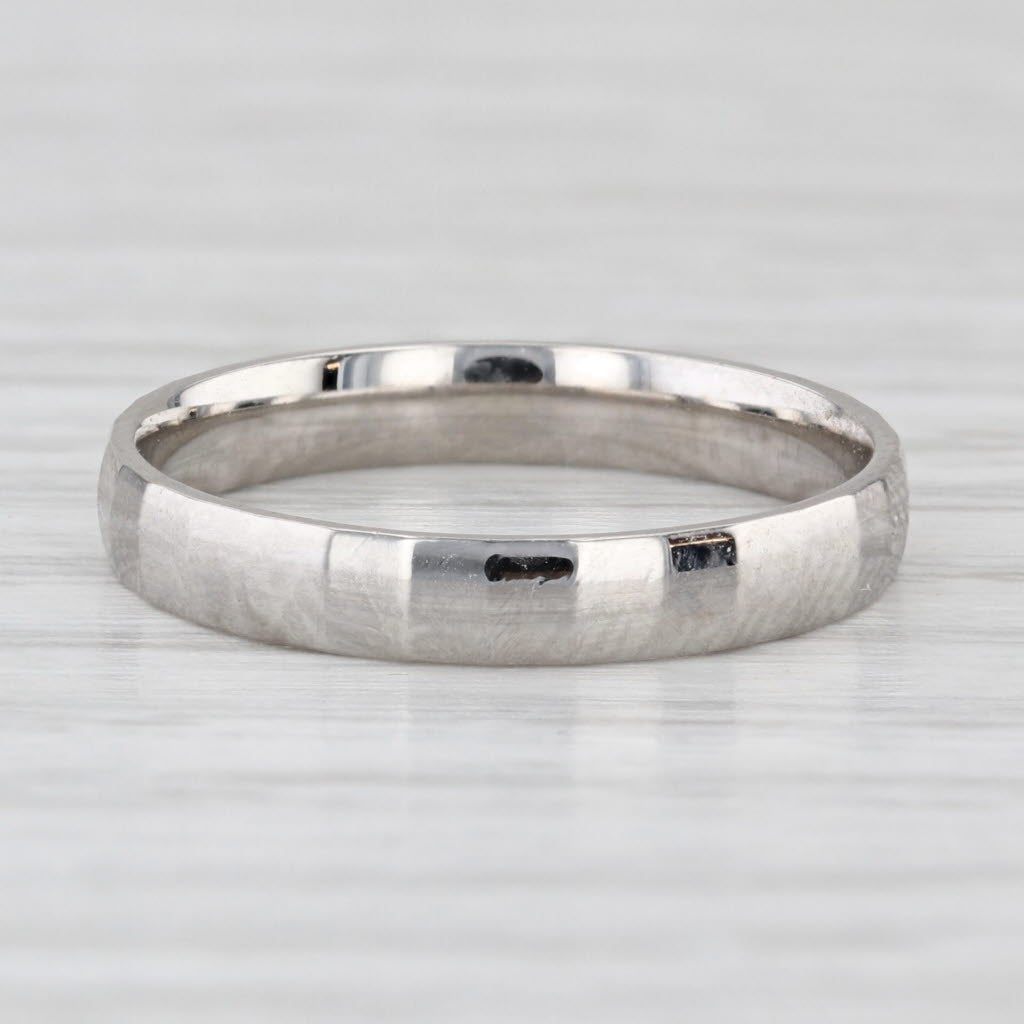 Beveled Band Ring 950 Platinum Size 6.5 Stackable Wedding Band