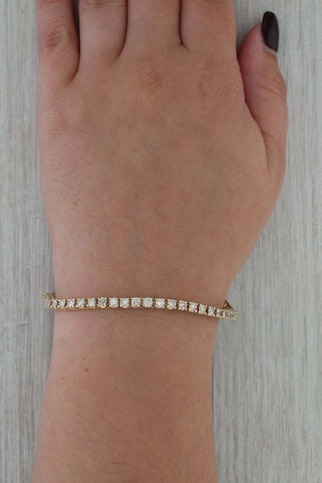 3ctw Diamond Tennis Bracelet 14k Yellow Gold 7.25" 3.3mm