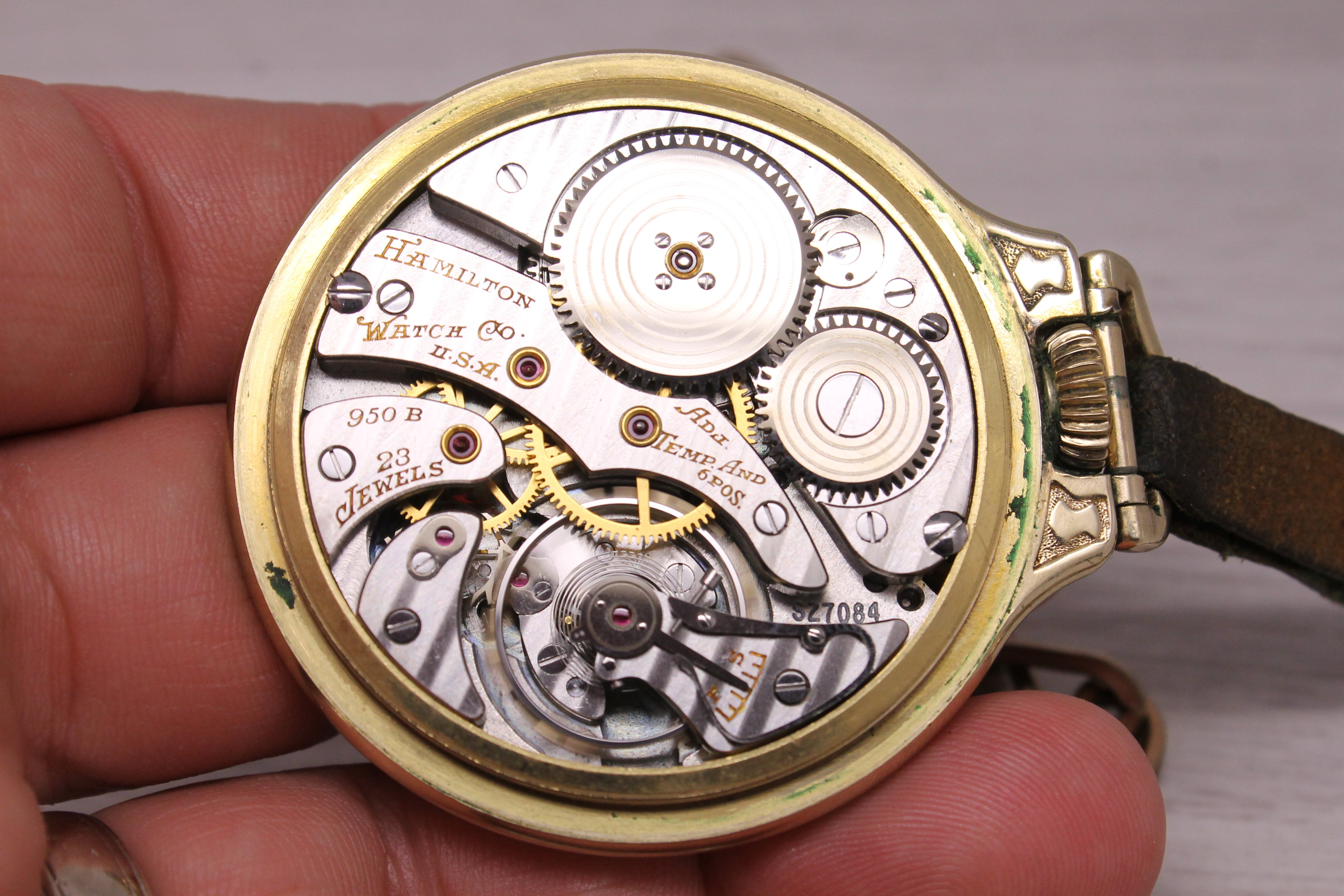 Hamilton 950B Railway Special 16s BOC Star Case w/ Gold Filled Chain & Whistle