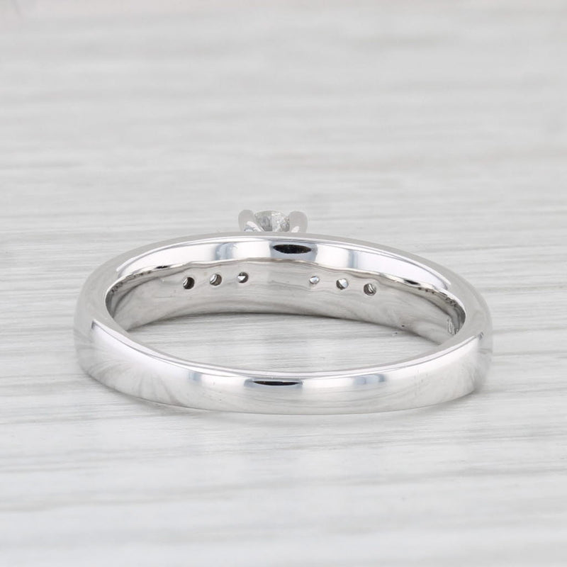 0.18ctw Round Diamond Engagement Ring 10k White Gold Size 7