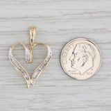 0.25ctw Diamond Open Heart Pendant 10k Yellow Gold