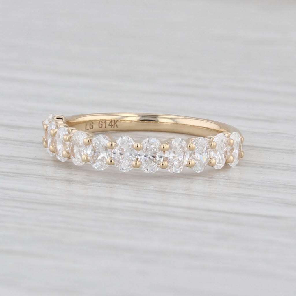 New 1.17ctw Lab Grown Diamond Wedding Band 14k Yellow Gold Stackable Ring