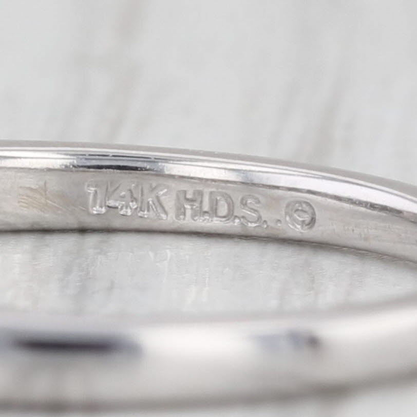 0.15ctw Diamond Contoured Wedding Band 14k White Gold Stackable Ring Size 7