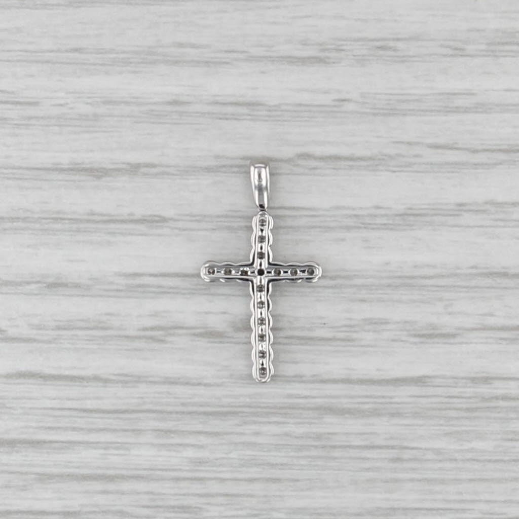 0.23ctw Diamond Cross Pendant 14k White Gold Religious Jewelry