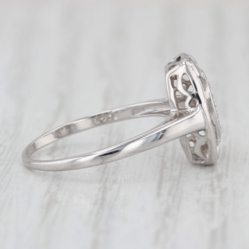 Vintage Diamond Ring 14k White Gold Size 7.5 Blue Ridge