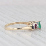 0.45ctw Emerald Ruby Sapphire Diamond Tiered Ring 14k Yellow Gold Size 7.25