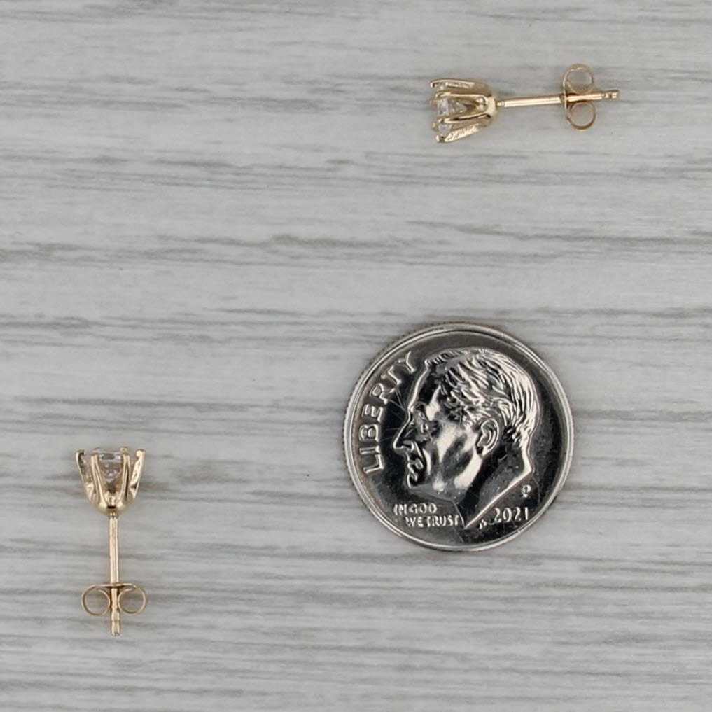 0.45ctw Diamond Stud Earrings 14k Yellow Gold Round Solitaire Studs