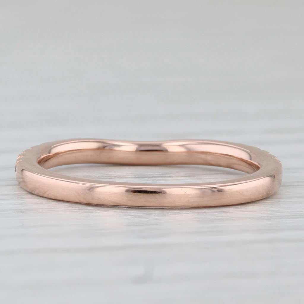 Light Gray 0.23ctw Diamond Contoured Wedding Band 14k Rose Gold Size 7 Stackable Ring