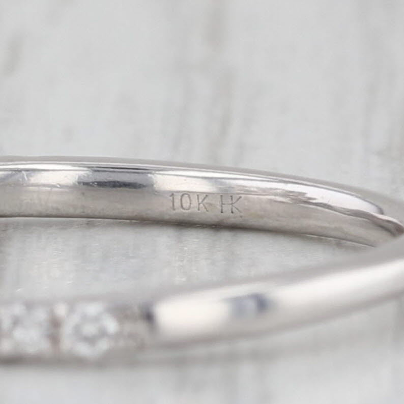 0.16ctw Diamond Flower Bypass Ring 10k White Gold Size 4.75