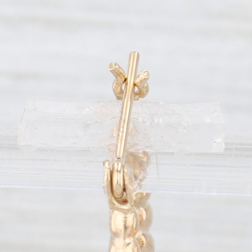 Lavender Beveled Scalloped Croissant Shell Hoop Earrings 14k Yellow Gold Snap Top Hoops