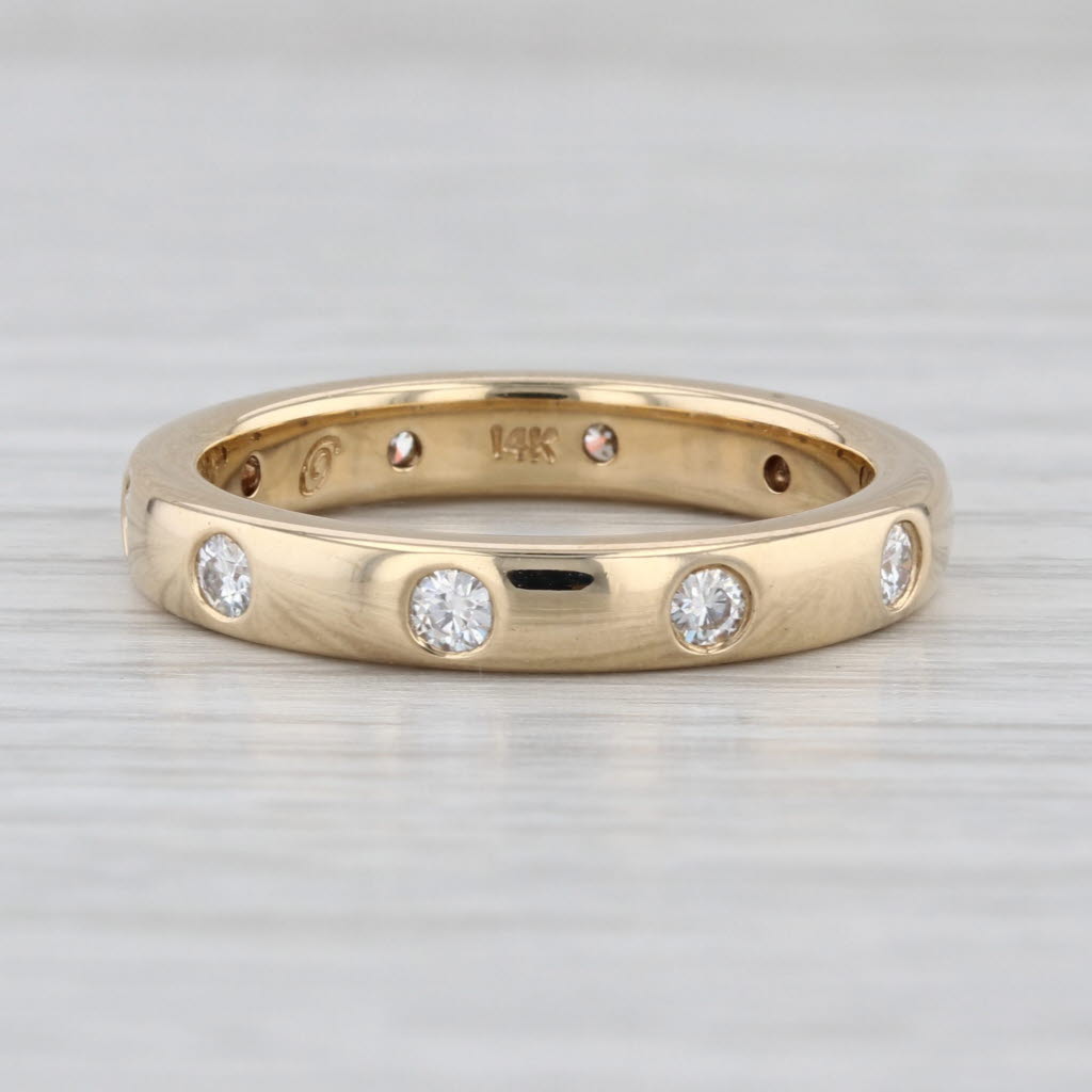 0.60ctw Moissanite Eternity Ring 14k Yellow Gold Size 8 Stackable Wedding Band
