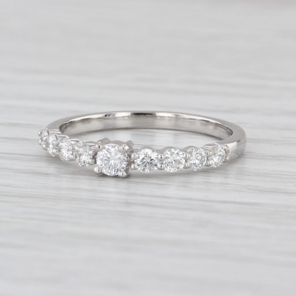 0.39ctw Diamond Wedding Anniversary Band 950 Platinum Size 7.25 Stackable COA