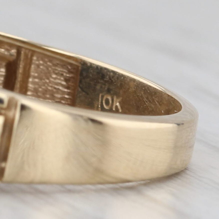 Onyx DAD Ring 10k Yellow Gold Diamond Accents Size 10.25 Gift