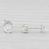 New 0.44ctw Diamond Stud Earrings 14k White Gold Round Solitaire Studs