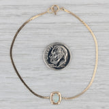 Opal Solitaire Bracelet 14k Yellow Gold 6.75" Herringbone Chain