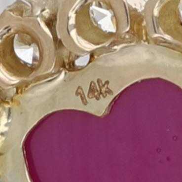 Lab Created Ruby Cabochon Heart Diamond Halo Pendant 14k Yellow Gold