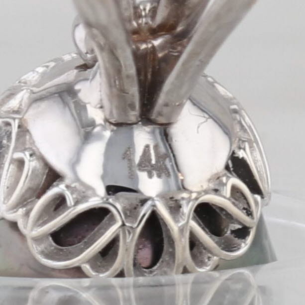 Cultured Black Pearl Diamond Pendant 14k White Gold Drop