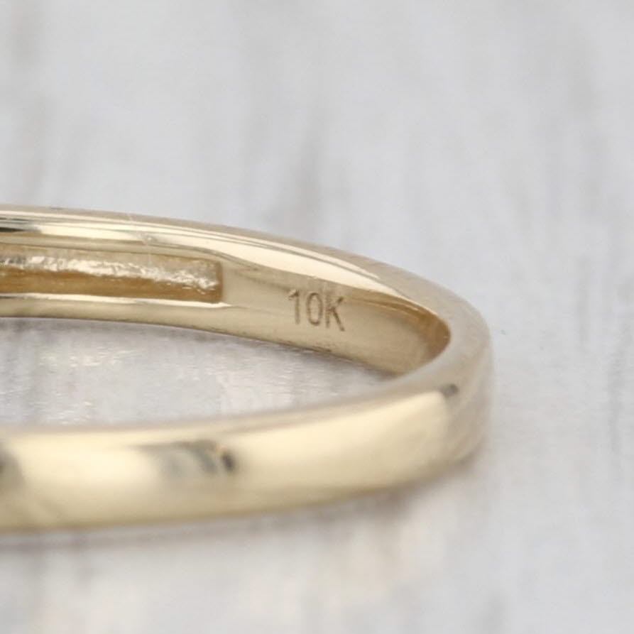 0.12ctw Diamond Wedding Band 10k Yellow Gold Size 7 Stackable Anniversary Ring