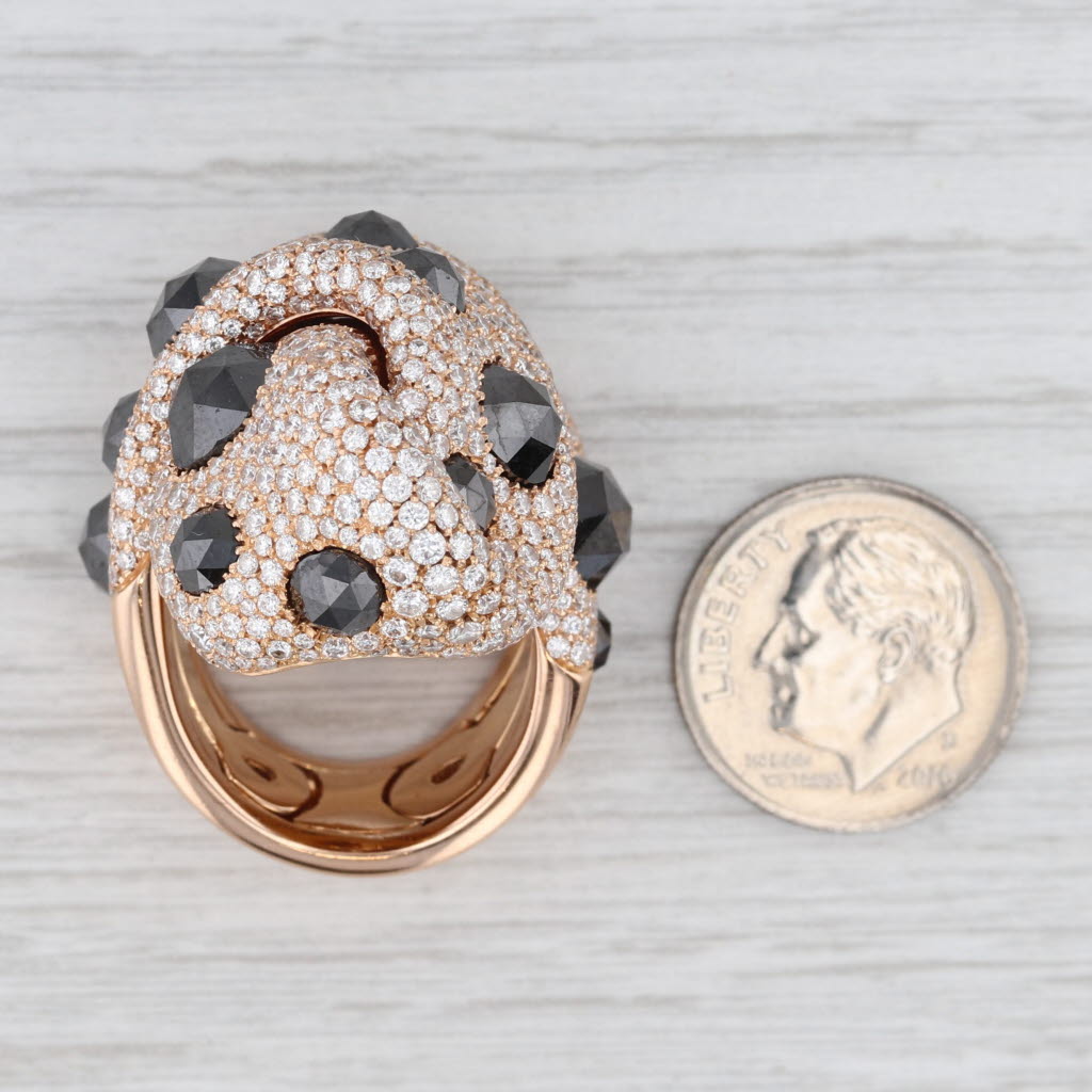 Palmiero 9.27ctw Black White Diamond Knot Ring 18k Yellow Gold Size 7 Cocktail