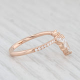 0.55ctw Moissanite Ring 18k Rose Gold Contoured Stackable Wedding Band Size 5.25