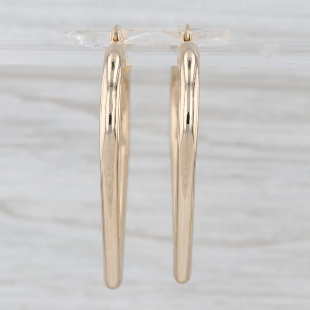Heart Hoop Earrings 14k Yellow Gold Snap Top Hoops 38.2 x 3mm