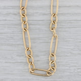 New Roberto Coin Alternating Oval Link Cable Chain Necklace 18k Gold 18" 6.6mm