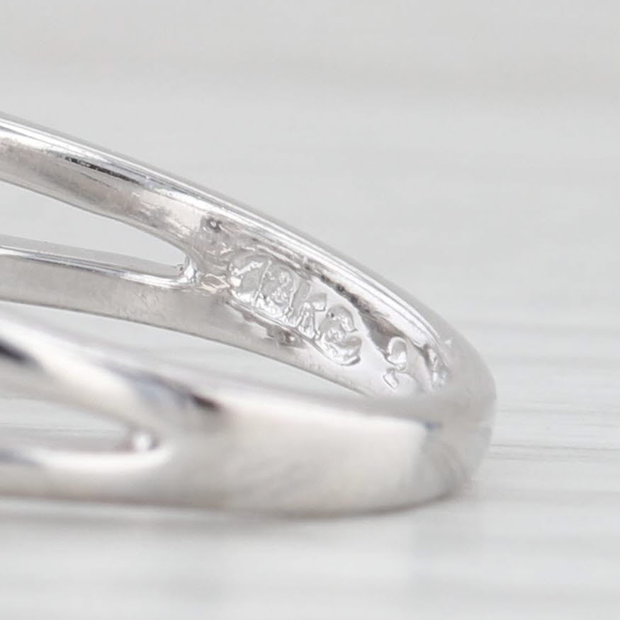 Light Gray 0.77ctw Diamond Bypass Ring 18k White Gold Size 6.5 Multiband Deisgn